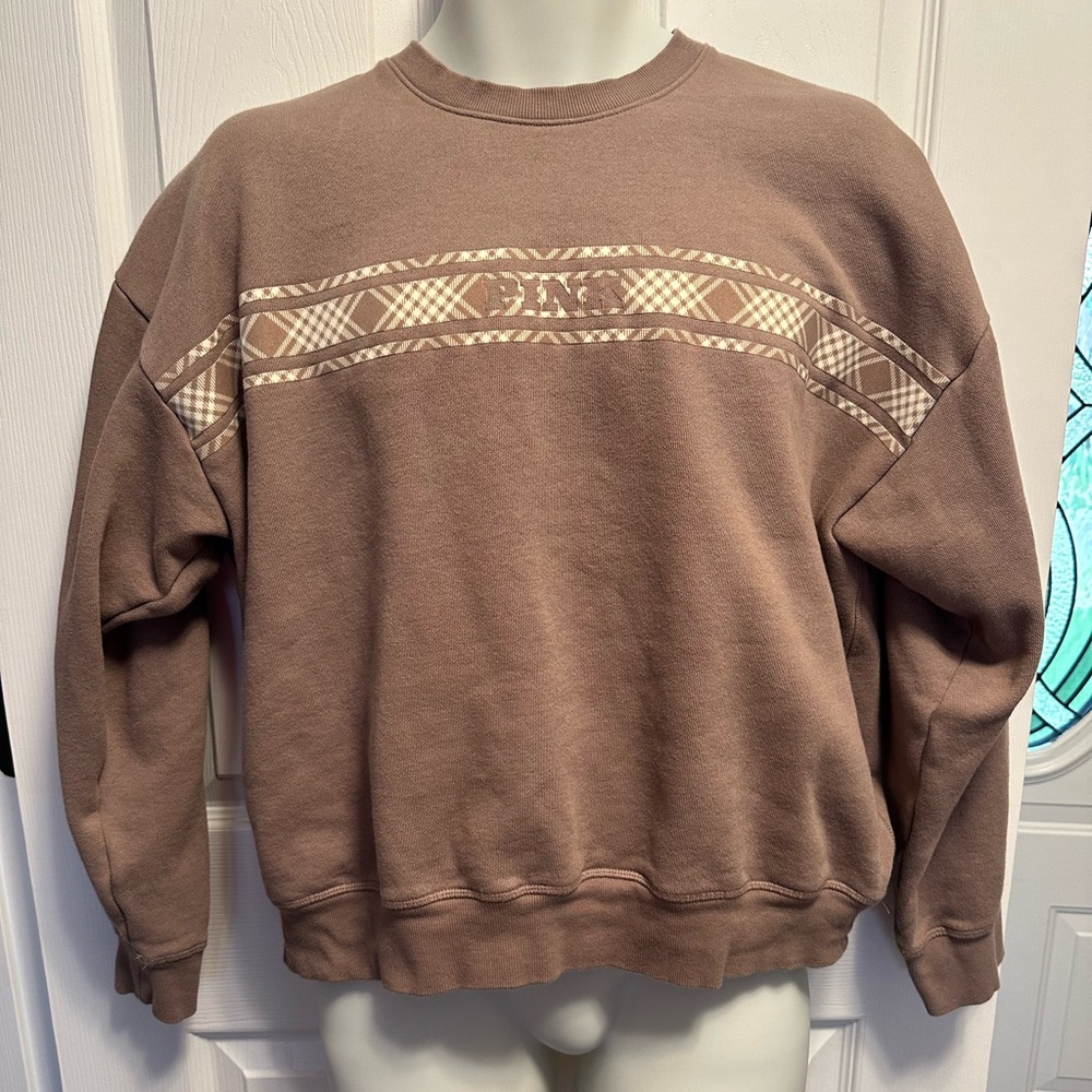 Pink Victorias Secret Ivy fleece classic crew sweatshirt size Xl
